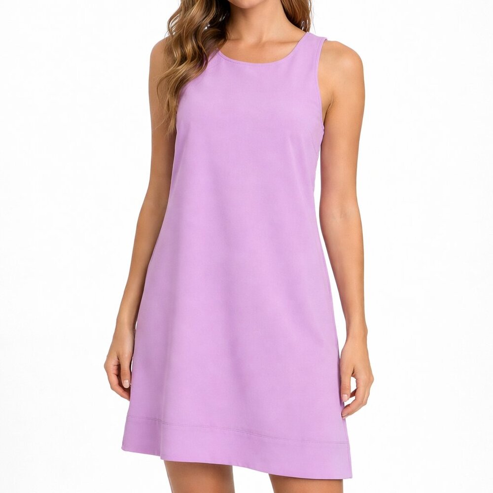 Leith lavender shift crew neck dress